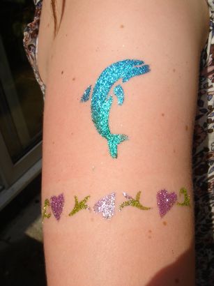 Glitter Fish Tattoo And Arm Band